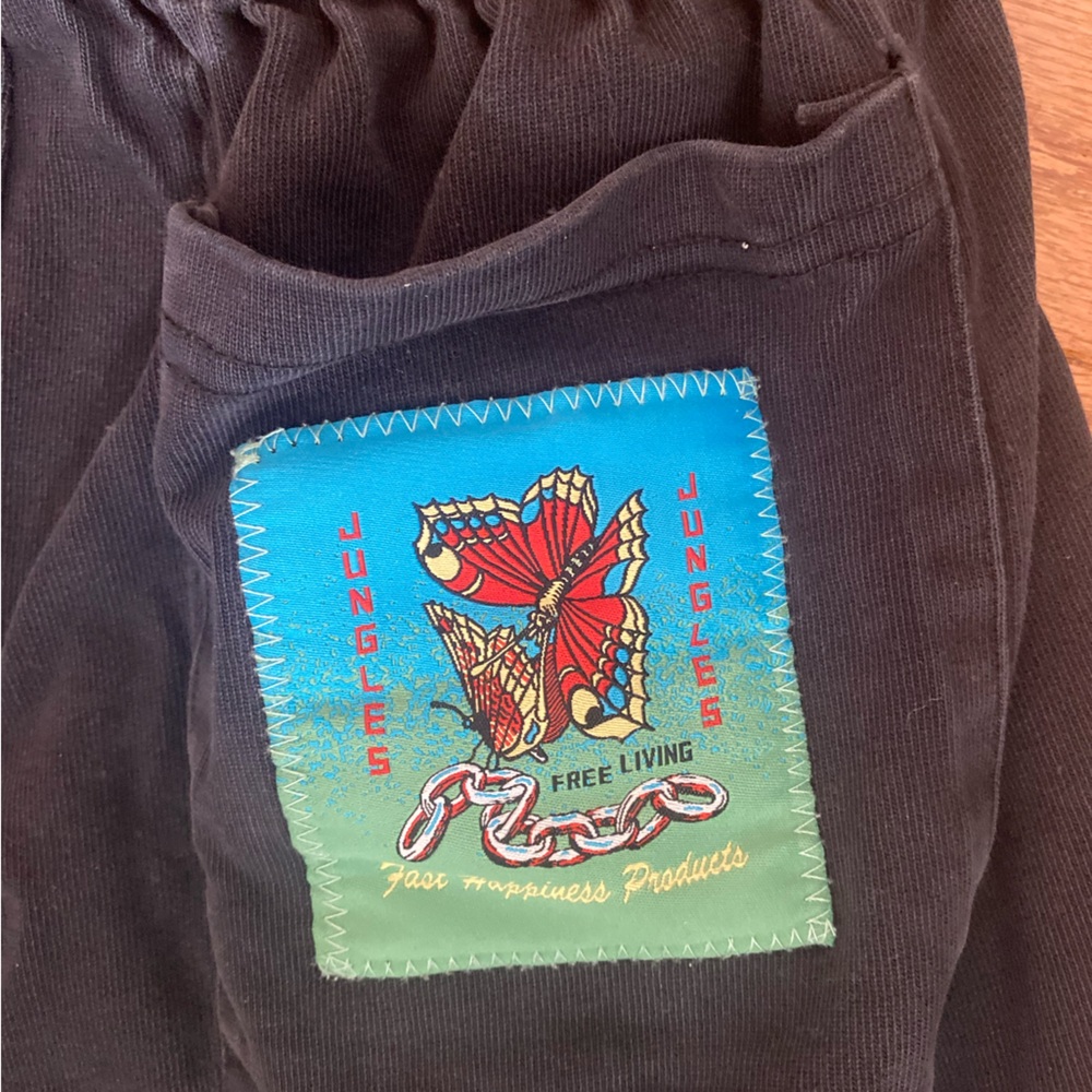 Jungles Jungles Embroidered Twill Shorts Mens Small Black Graphic Streetwear - Picture 6 of 12